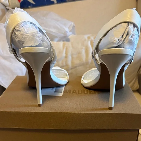 Steve Madden White Strappy Heels - Picture 5 of 6